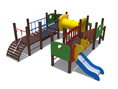 Детский игровой комплекс Литл Малыш (металлический скат Н-620) ДИО 10018