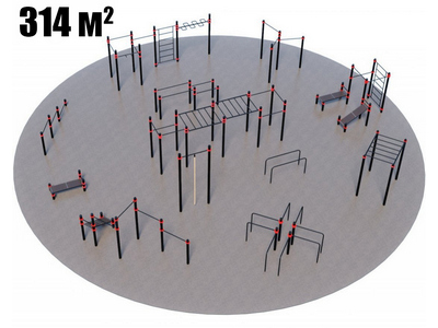 Проект Парковая площадка для Воркаут и ГТО 4-1 (Ø20 м)