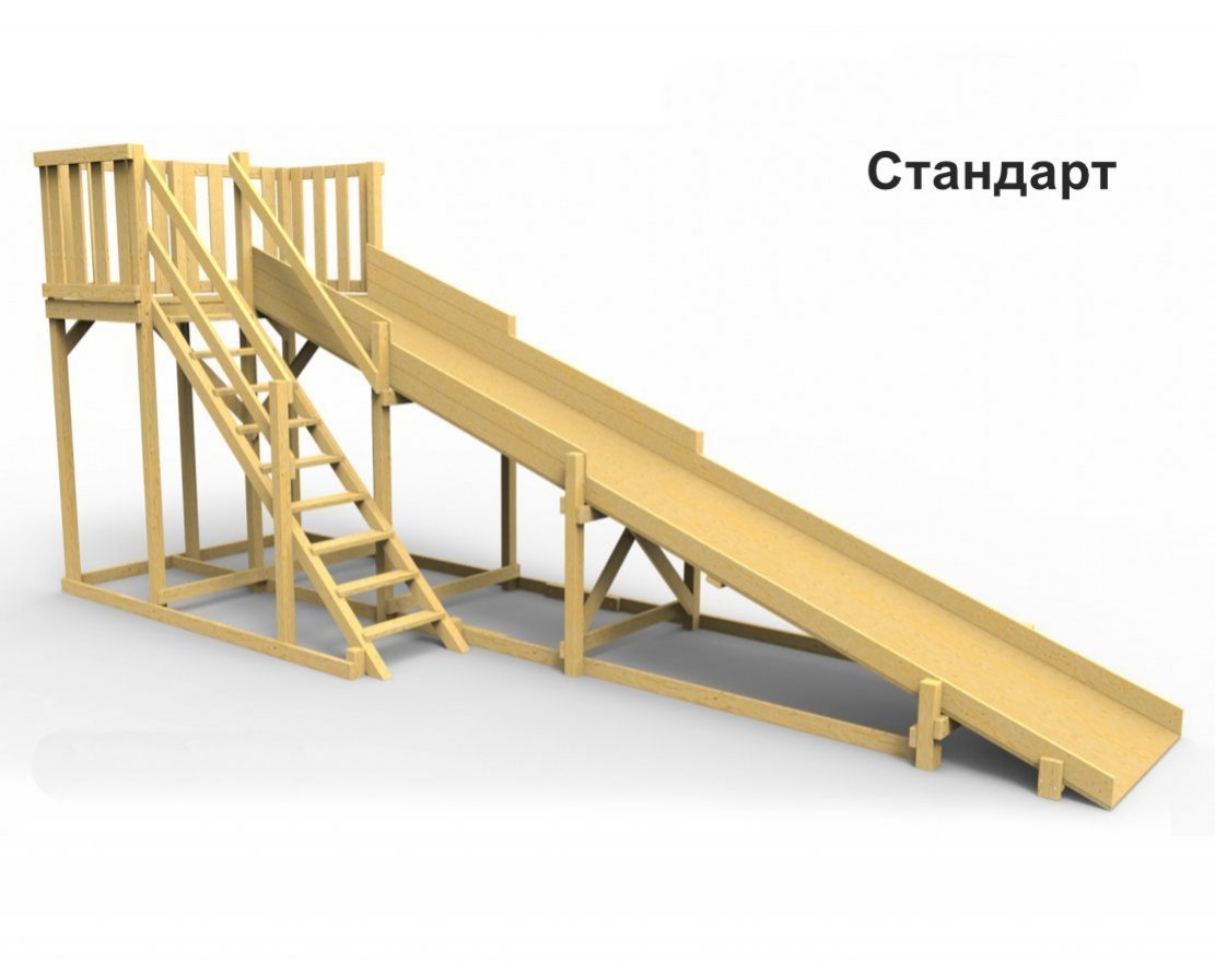 Деревянная зимняя горка Сорбет Мята 3