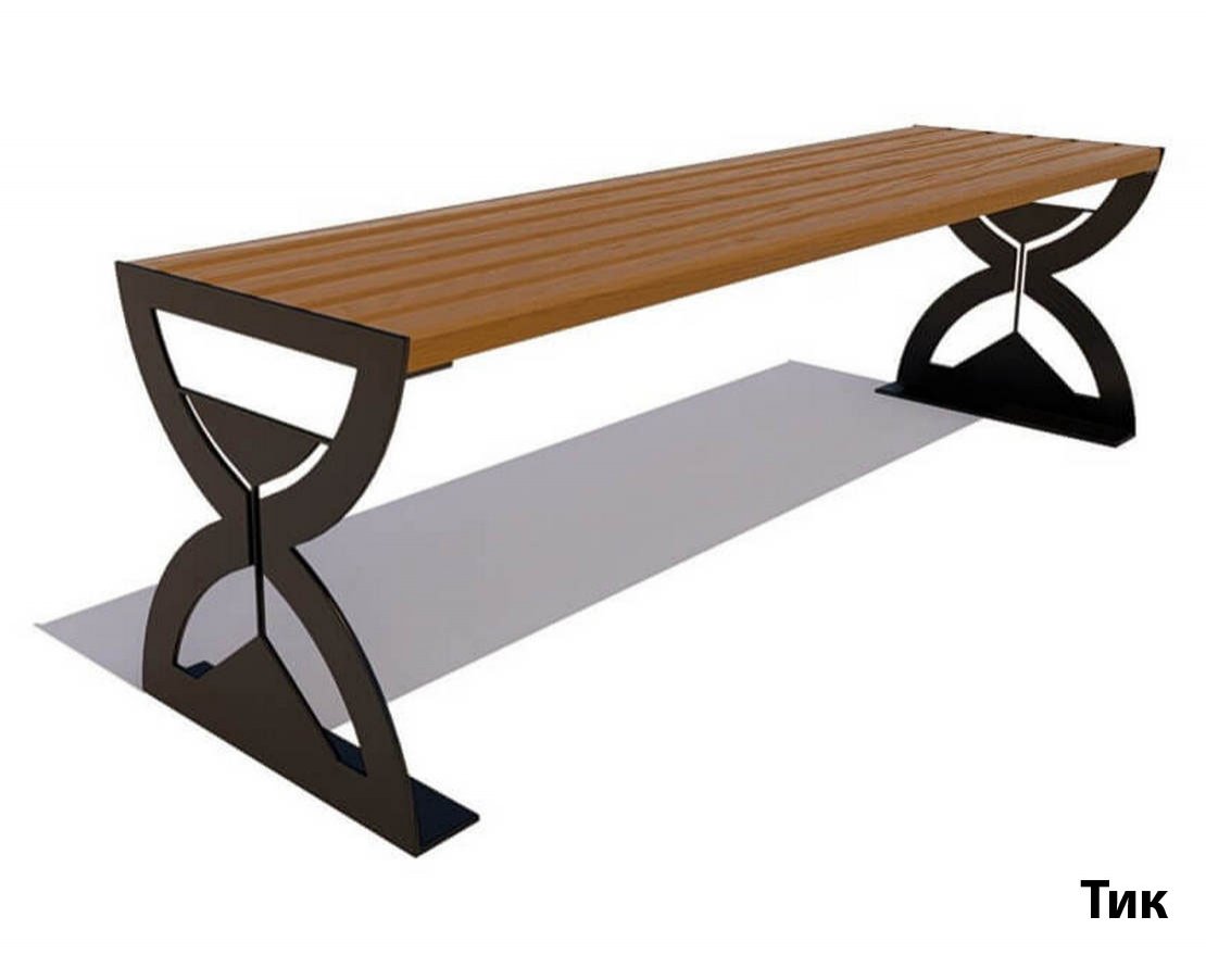 Парковая скамейка Часы, Лиственница - вид 4